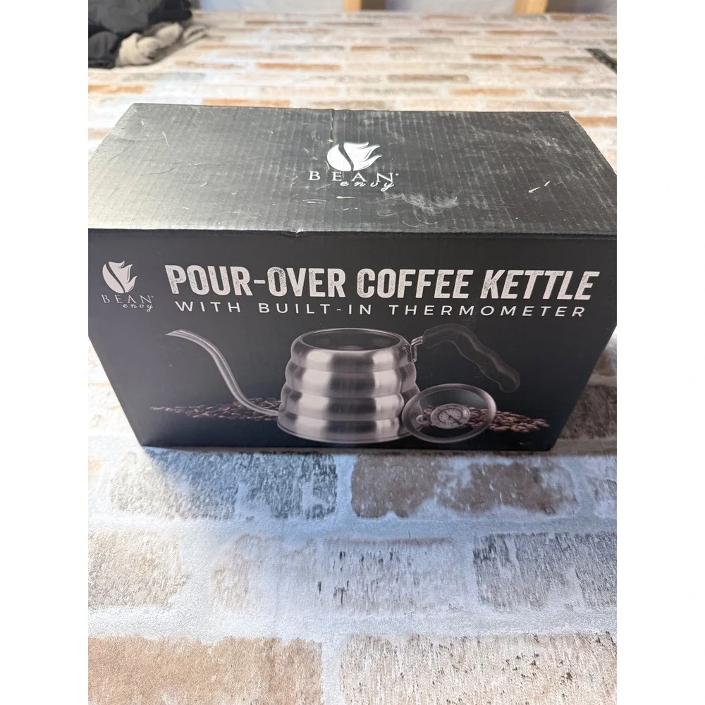 Bean Envy Pour Over Coffee Kettle Stainless Steel Gooseneck Built-in Thermometer